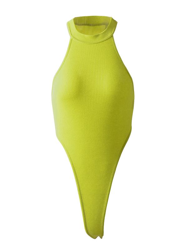 Solid Color Sexy Wrap Sleeveless Bodysuits