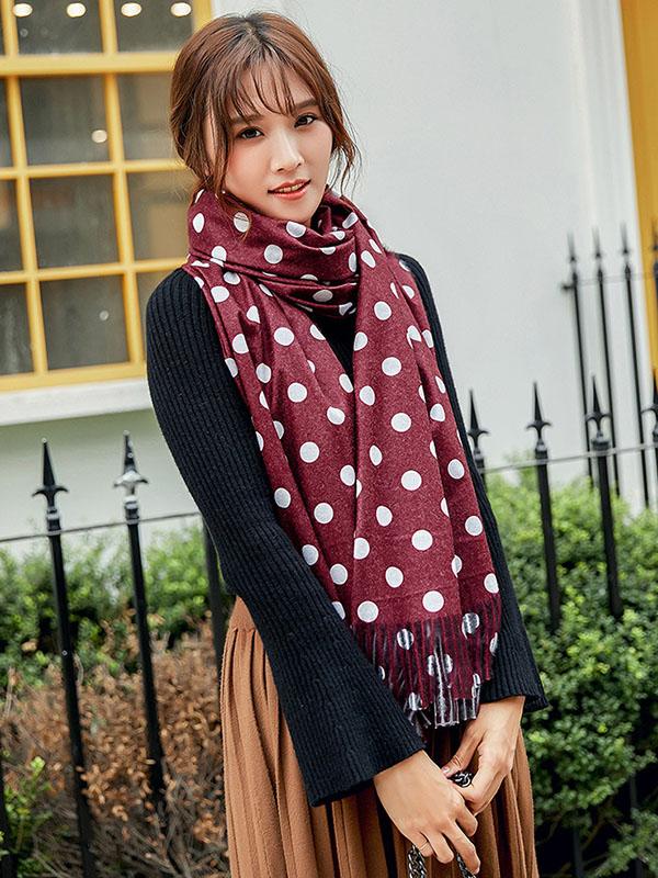 CUTE POLKA PRINTED SCARVES