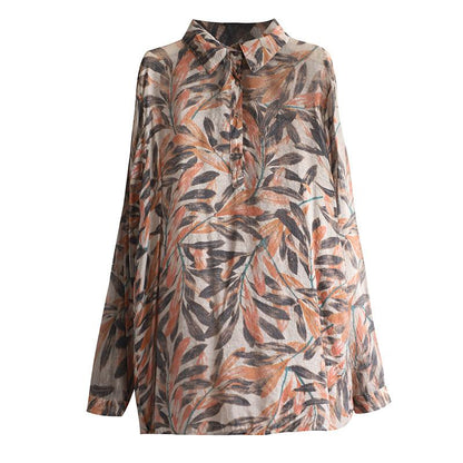 Buykud Printed Casual Turn-down Collar Comfortable Shirt