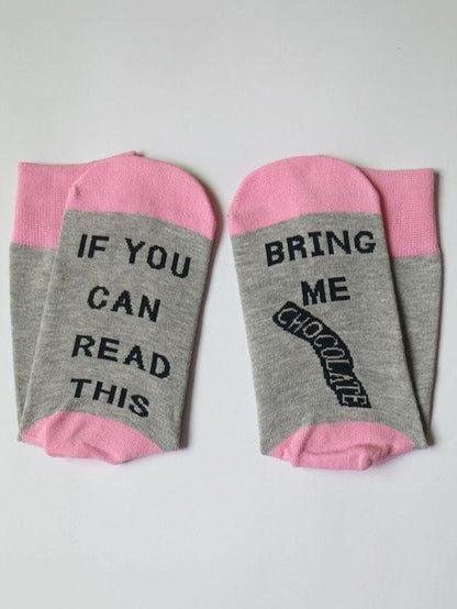 Hit Letter-Printed Medium Sock