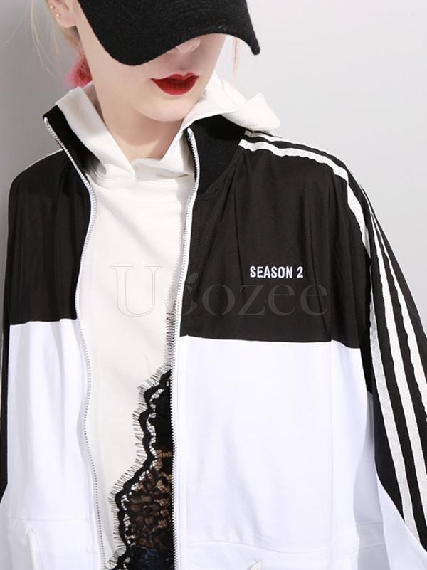 Lace Asymmetry Split-joint Designed Sweatshirt