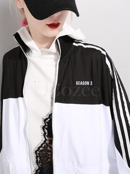 Lace Asymmetry Split-joint Designed Sweatshirt