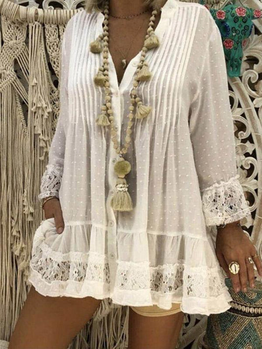 New Plus Size Lace Blouses Shirts