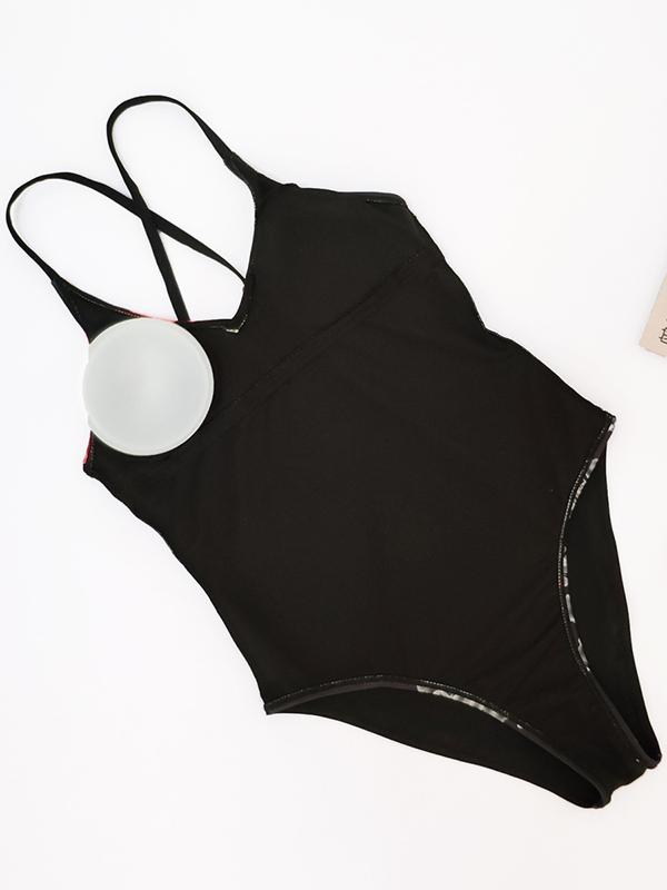 Backless Round Neck One Piece Swimwear