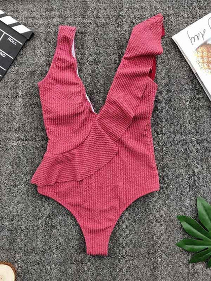 Sexy Beach Ruffled One-piece Swimsuit