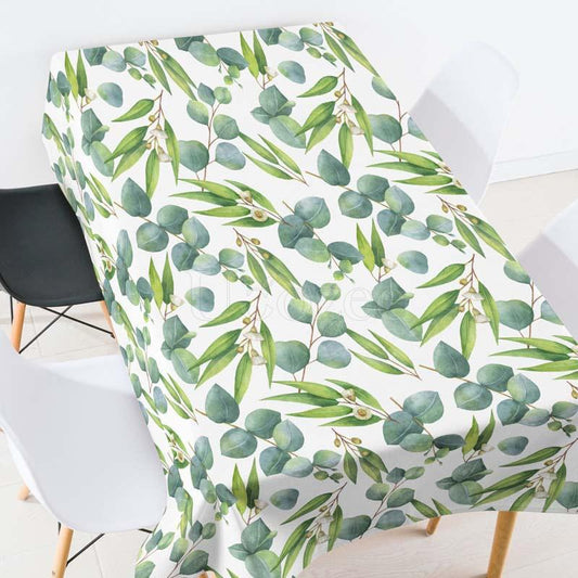 Green Leaves Printed Tablecloth