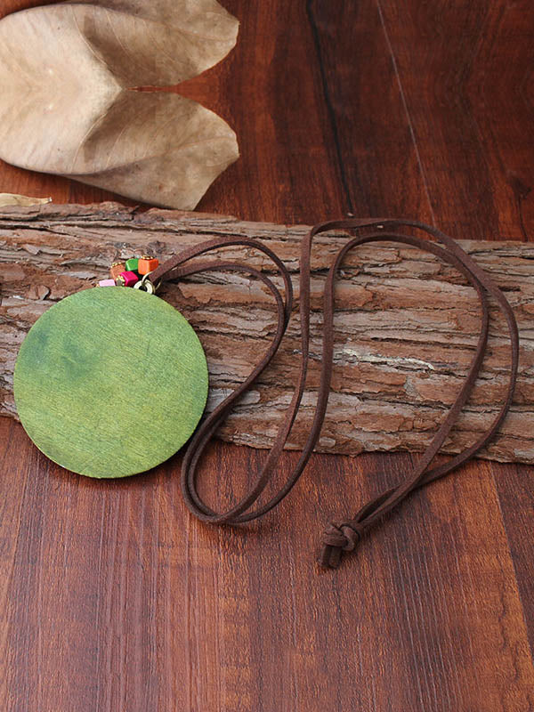 Vintage Wooden Beaded Owl Shape Necklaces Accessories