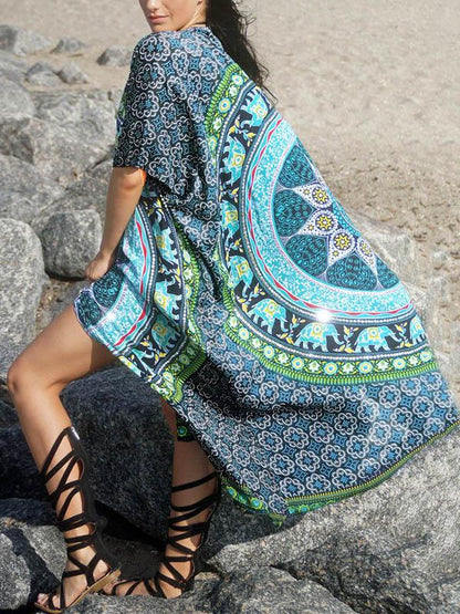 Printed Beach Skirt Sun Cover-Ups