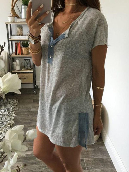 Split-joint Loose Short Sleeve T-shirt