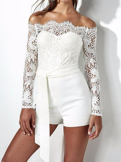Sexy Lace Off-the-shoulder Jumpsuits