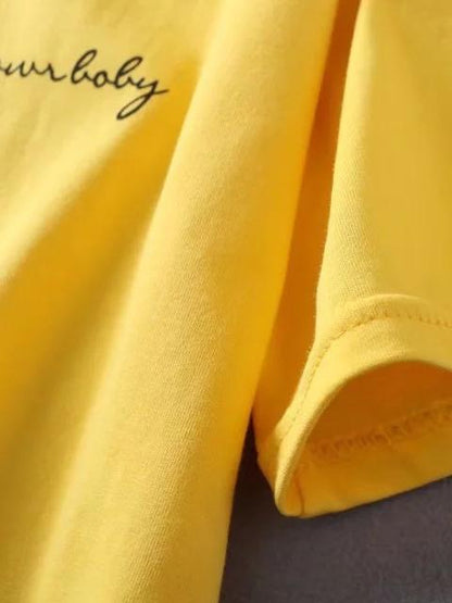 Casual Loose Letter Round-neck T-shirt
