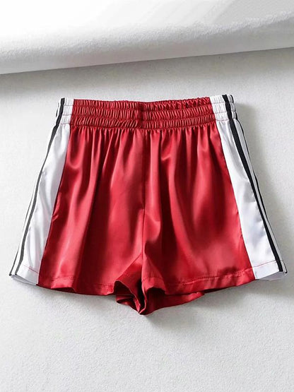 Contrast Trim Button Sport Shorts