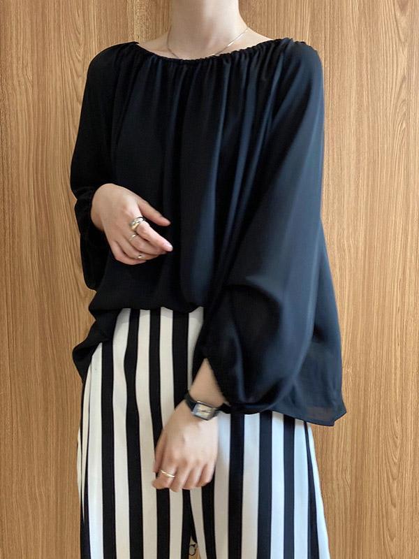 Loose Off Shoulder Chiffon Blouses