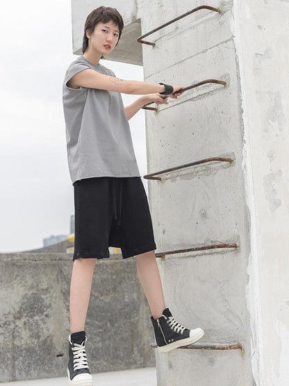 Fringed Loose Solid T-Shirt