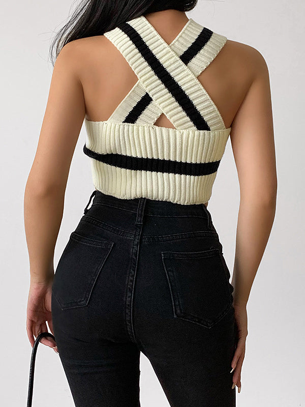Original Sexy Knitting Halter-Neck Vest Top