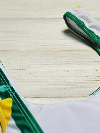 Lemon Stripe One Piece Swimsuit