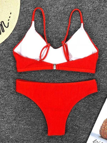 Solid Simple Beach Bikinis Swimwear