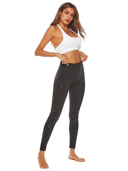 High Waist Star Printed Sports Leggings