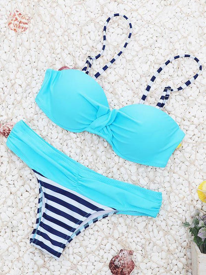 Sexy Plain Top Bikinis Swimwear
