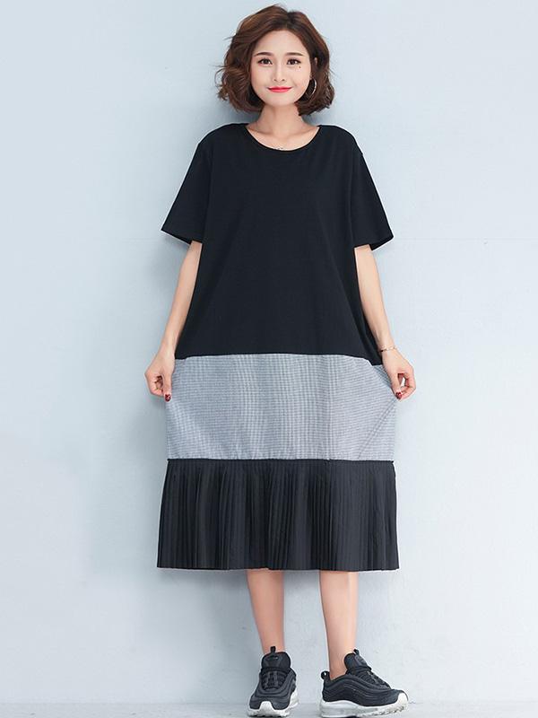 2019 Spring New Loose Split-joint Dress