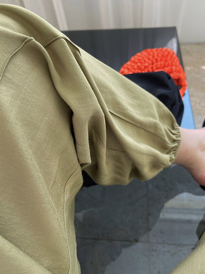 Casual Loose Pleated Elastics High Waisted Pants