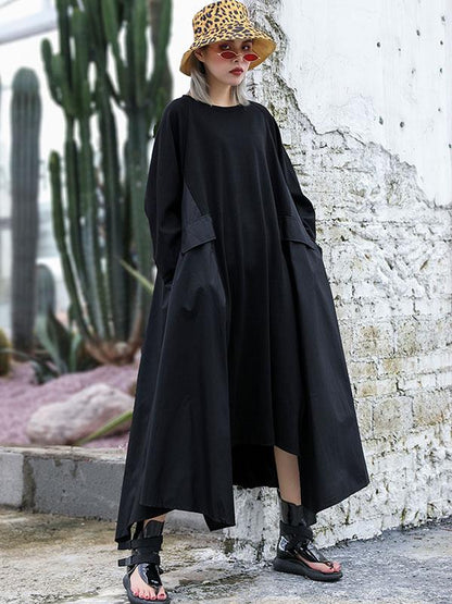 Loose A-line Cropped Long Dress