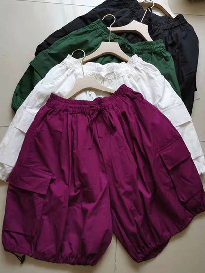 Casual Solid Color Harem Knickerbockers Shorts