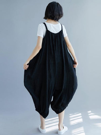Navy-blue Super Loose Jumpsuits