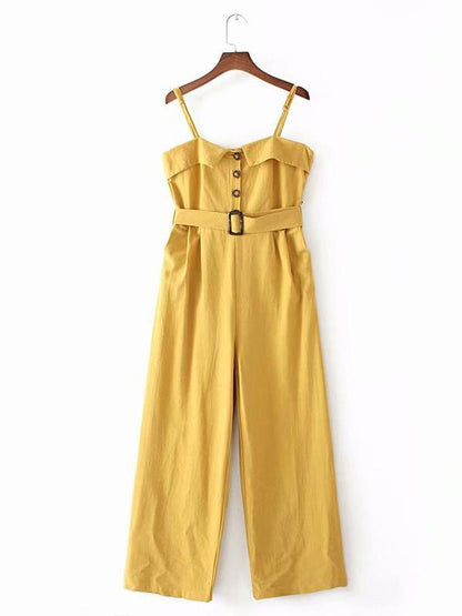 Casual Fashion Straight Leg Spaghetti-neck Jumpsuits
