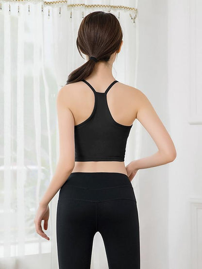 Drawstring Solid Padded Yoga Tanks