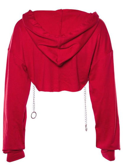 Chain High-low Crop Sweatshirts