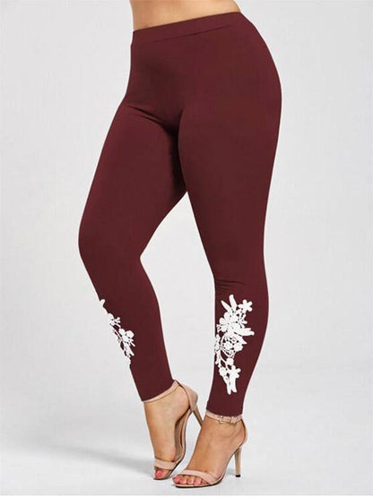 Vintage Applique Wrap Casual Pants Bottoms