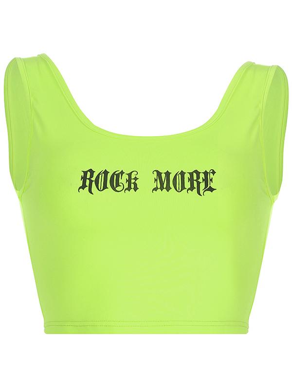 U-neck Printed Crop Tanks