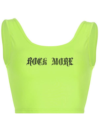 U-neck Printed Crop Tanks