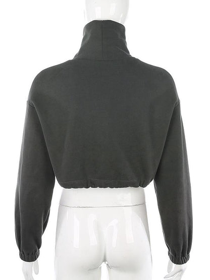 Sports Crop Hoodies&Sweatshirts Tops