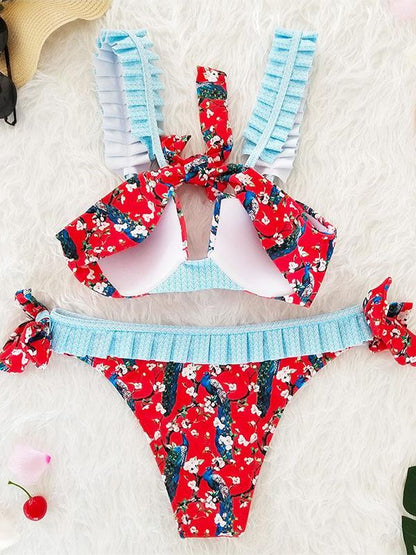 Printed Lace Bikinis Swimwear