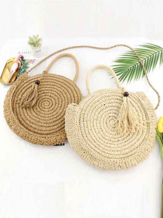 Solid Round Shape Hand-weaving Dual Bag