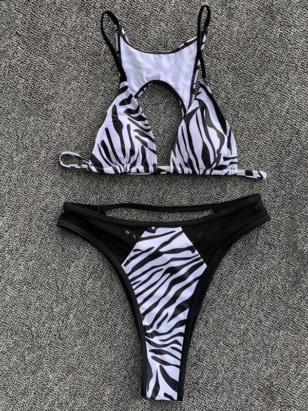 Split-Joint Triangle Split Bikini Swimsuit