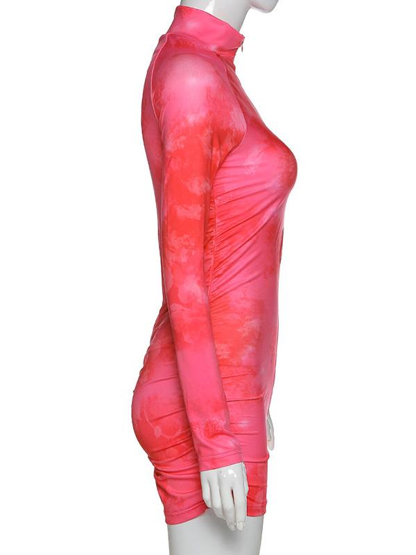 Sexy Long Sleeves Zipper Printed Sports Rompers