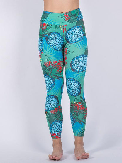Pineapple Printed Empire Yoga Leggings