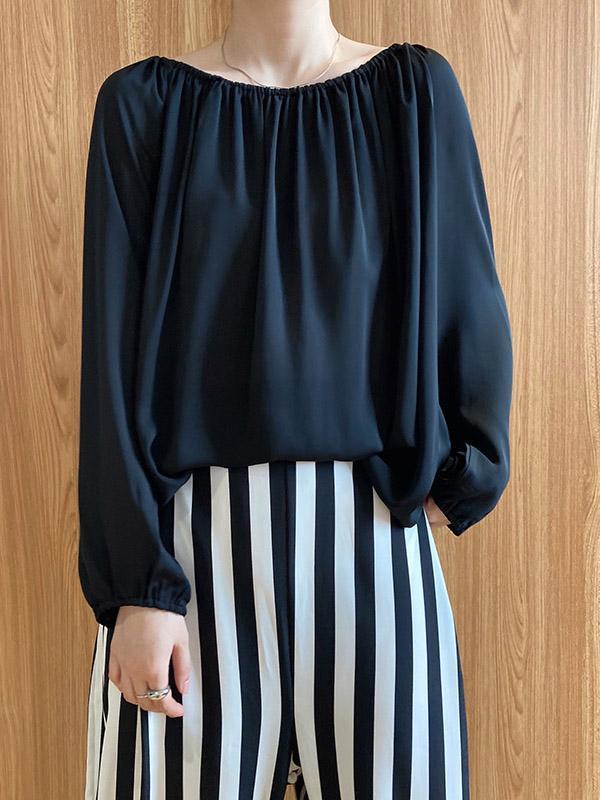 Loose Off Shoulder Chiffon Blouses