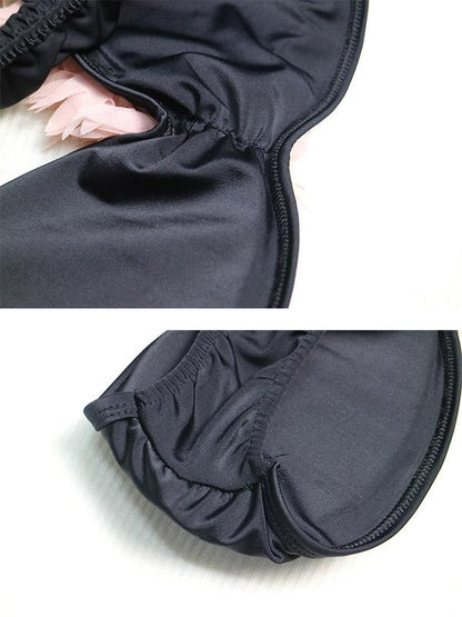 Plain One Shoulder Bikini Swimsuit