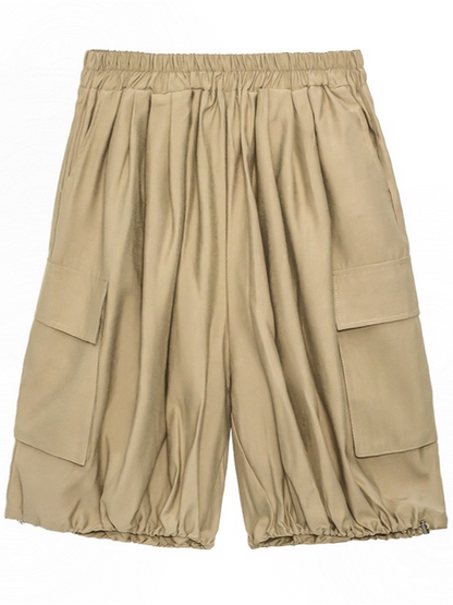 Stylish Loose Elastics High Waisted With Pocket Short Knickerbockers