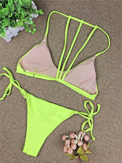 Sexy Halter-neck Solid Bikinis Swimwear
