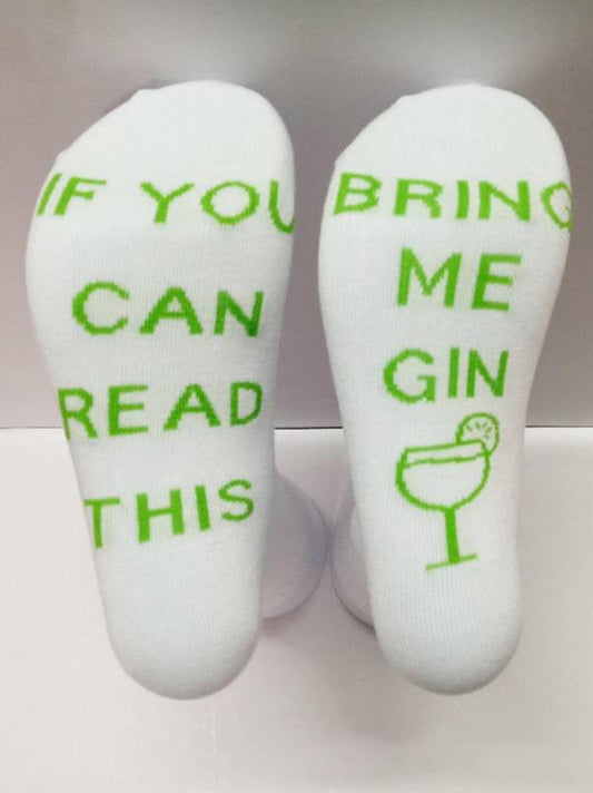 Fresh Letter-printed Medium Sock