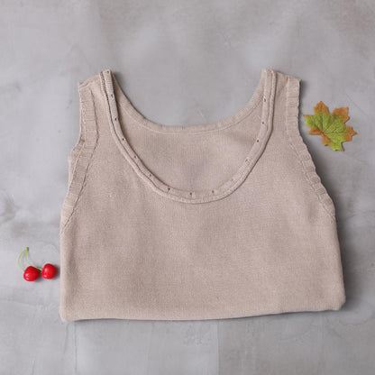 Buykud Front Pocket Pure Color Knitted Waistcoat