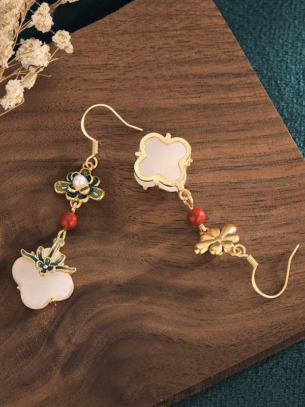 Vintage Flower-Embellished Split-Joint Earrings Accessories