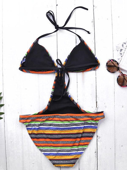 Rainbow Stripes One-piece Swimwear