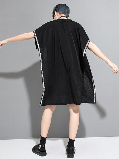 Loose Cropped Batwing Mini Dress