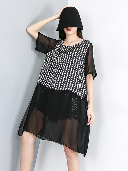 Polka-Dot Split-joint Wide Leg Pants Suit